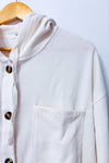 Cardigan gaufré blanc cassé à capuchon* seconde main - Roxy- La Penderie du Paradis