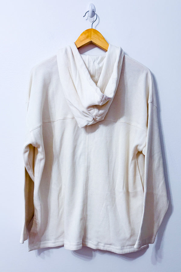 Cardigan gaufré blanc cassé à capuchon* seconde main - Roxy- La Penderie du Paradis