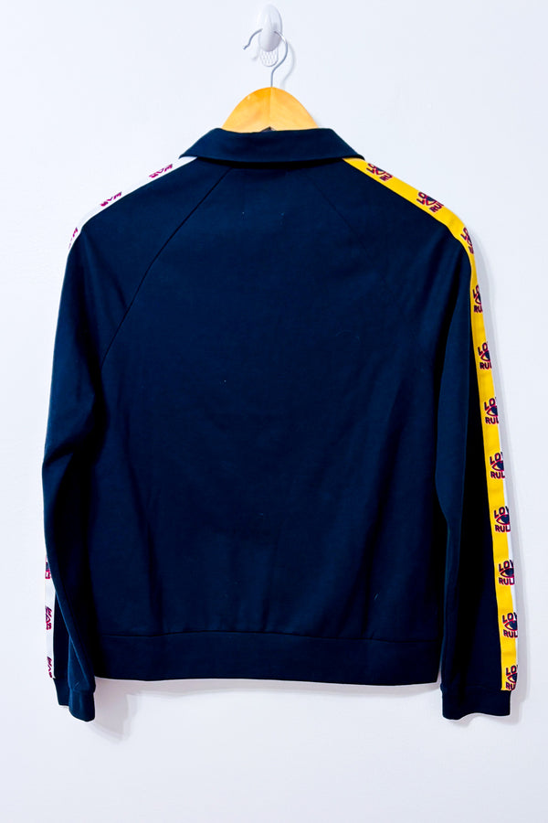 Veste track marine zippée à bandes jaunes* seconde main - Zoe Karssen- La Penderie du Paradis