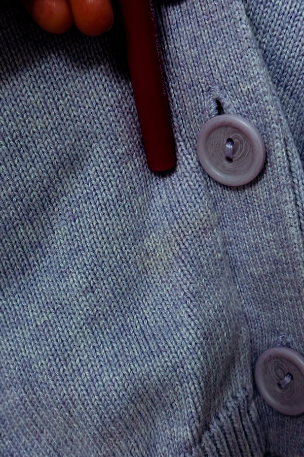 Cardigan lilas en coton avec ceinture seconde main - Tommy Hilfiger- La Penderie du Paradis