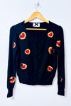 Cardigan noir à coeurs en paillettes* seconde main - Nosecrets- La Penderie du Paradis
