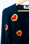 Cardigan noir à coeurs en paillettes* seconde main - Nosecrets- La Penderie du Paradis