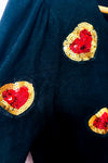Cardigan noir à coeurs en paillettes* seconde main - Nosecrets- La Penderie du Paradis