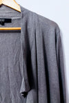 Cardigan gris ouvert à pans drapés seconde main - Bedo- La Penderie du Paradis