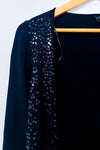 Cardigan noir ouvert à bordures de paillettes* seconde main - Soaked In Luxury- La Penderie du Paradis