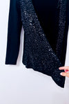 Cardigan noir ouvert à bordures de paillettes* seconde main - Soaked In Luxury- La Penderie du Paradis