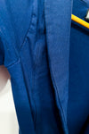 Cardigan bleu à col châle à nouer seconde main - Kitchen Orange- La Penderie du Paradis