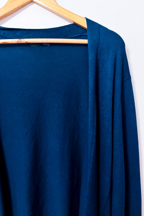 Cardigan ouvert émeraude en tricot seconde main - Verve Ami- La Penderie du Paradis
