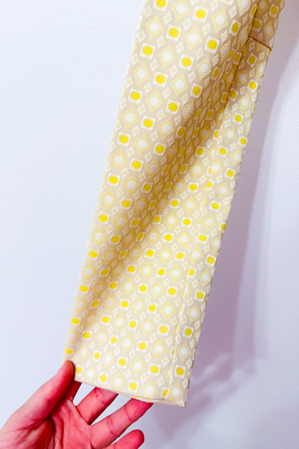 Veston structuré crème et jaune à motif géométrique* seconde main - Patrizia Pepe- La Penderie du Paradis