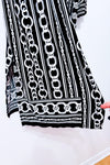 Cardigan long ouvert noir et blanc à imprimé chaînes* seconde main - Joseph Ribkoff- La Penderie du Paradis
