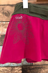 Bas de maillot de bain jupe-culotte fuchsia et kaki (l) seconde main Lolë 