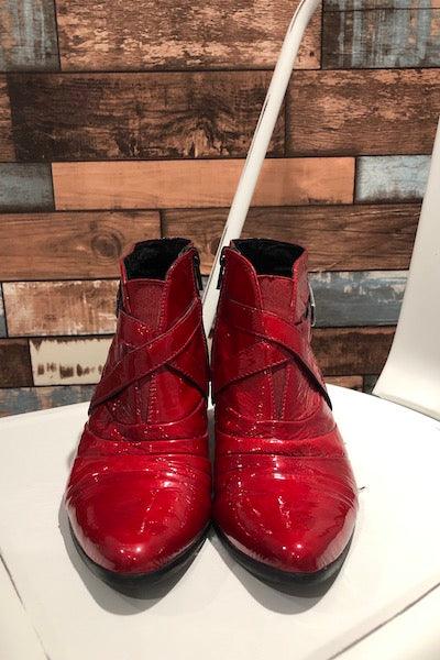 Bottes rouges en cuir vernis (6) seconde main Autres 