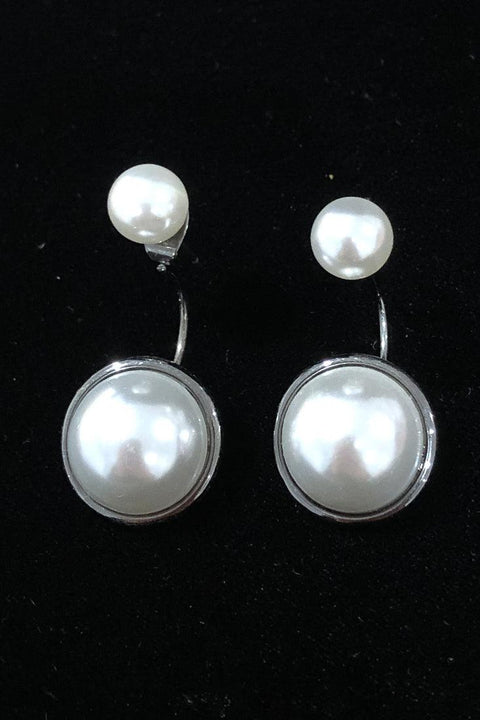 Boucles d'oreilles perle avec contour argent seconde main Autres   
