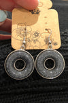 Boucles d'oreilles pendentif beigne gris seconde main Autres 