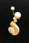 Broche perle et diamants or seconde main Autres 