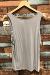 Camisole grise avec rayures blanches et paillettes (l) seconde main Rock & Shine 