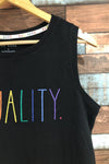 Camisole noire ''Equality'' (s) seconde main Rae Dunn 