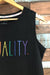 Camisole noire ''Equality'' (s) seconde main Rae Dunn   