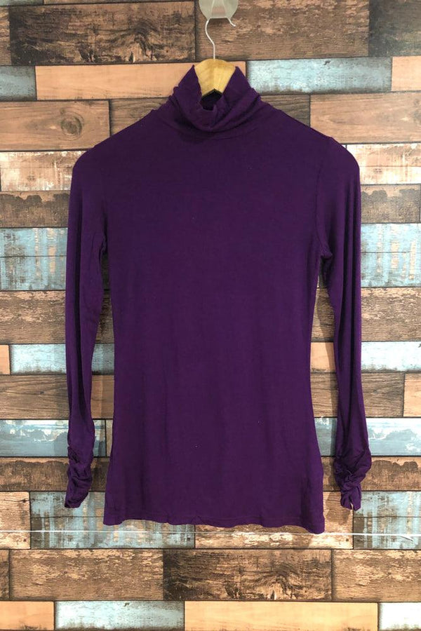 Chandail col roulé basic mauve (xs) seconde main Pentagone 