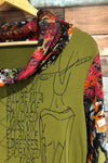Chandail vert avec motifs multicolores (l) seconde main Razalio Baressa 