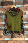 Chandail vert avec motifs multicolores (l) seconde main Razalio Baressa 