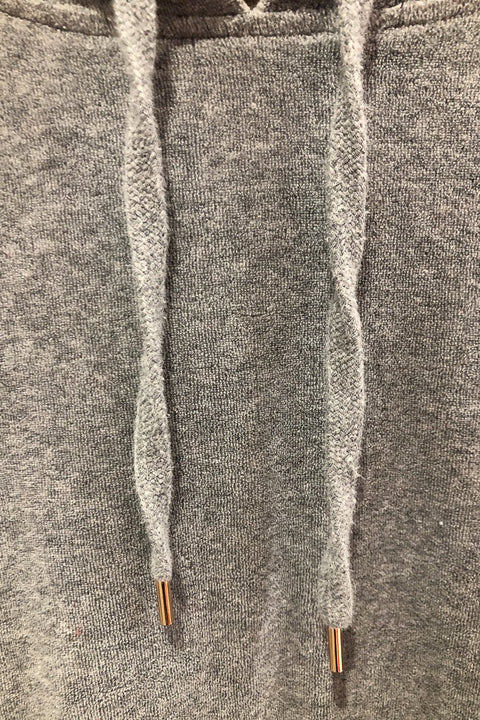 Chandail gris en velours avec capuchon (s) seconde main H&M   