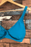 Haut de maillot de bain turquoise avec fleurs (xl) seconde main Lolë 