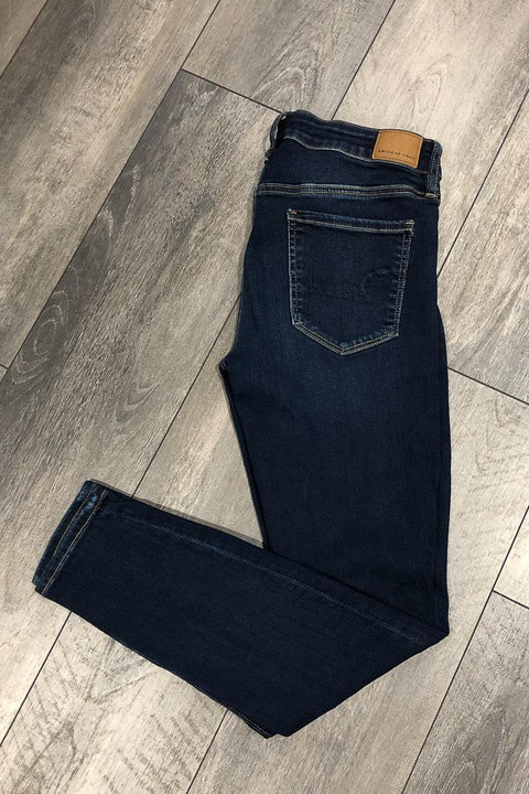 Jeans bleu foncé jambe étroite (l) seconde main American Eagle   