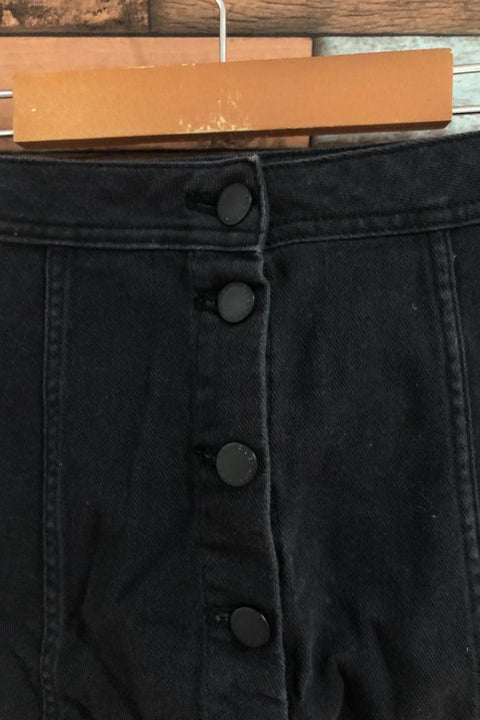 Jupe en jeans noir avec boutons (xs) seconde main H&M   