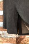 Jupe gris chamoiré avec boucle argent (s) seconde main Tuzzi 