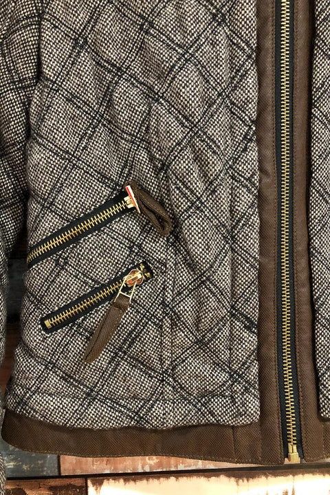 Manteau court brun gaufré (xs) seconde main Zara   