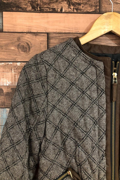 Manteau court brun gaufré (xs) seconde main Zara   