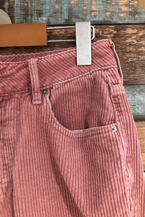 Mom jeans en corduroy rose (s) seconde main Pacsun   