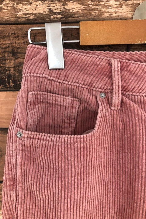 Mom jeans en corduroy rose (s) seconde main Pacsun   