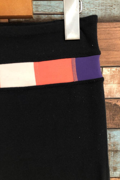 Pantalon de sport 3/4 noir avec bande multicolore (s) seconde main Lululemon   