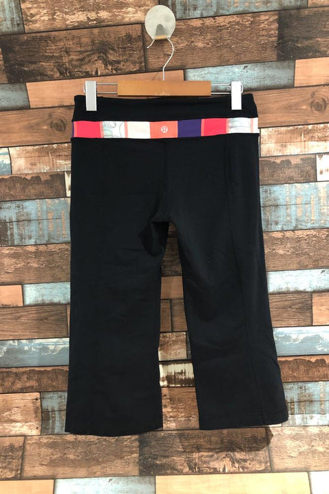 Pantalon de sport 3/4 noir avec bande multicolore (s) seconde main Lululemon   