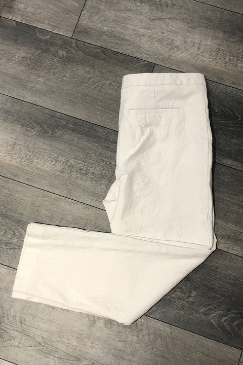 Pantalon extensible blanc texturé (m) seconde main Mario Serrani   