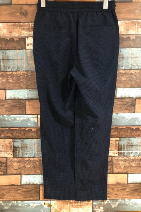 Pantalon fluide bleu à carreaux taille élastique (s) seconde main Zara   