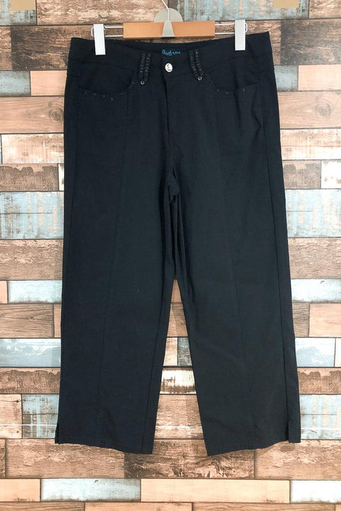 Pantalon noir droit en nylon (l) seconde main Point Zero   