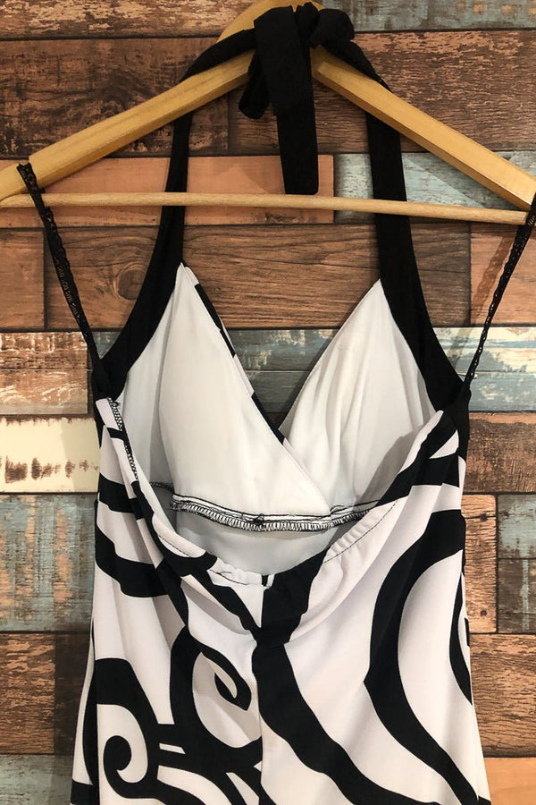 Robe fleurie noire et blanche (m) seconde main Colori 