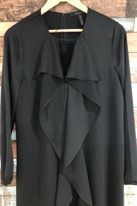 Robe ample noire avec volants (s) seconde main BCBG Maxazria 