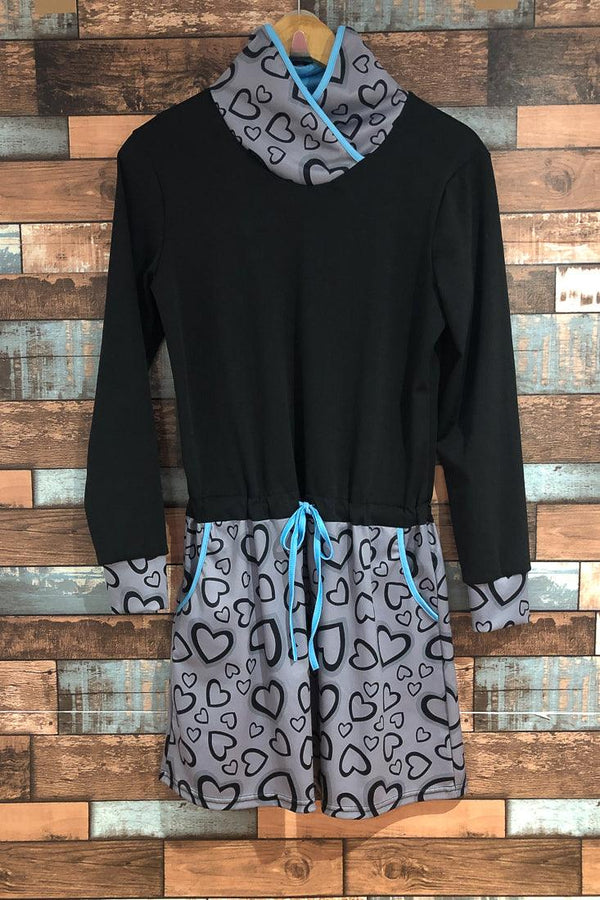 Robe noire motifs coeurs (s) seconde main Misslook 