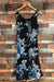 Robe noire fleurie bleue (m) - Jessica - Friperie en ligne