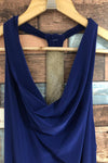 Robe indigo avec dos ouvert et paillettes or (m) seconde main Poet 