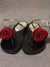 Sandales noires avec rose (6.5) seconde main Pelle Moda   