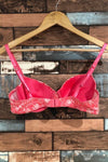 Soutien-gorge rose motifs feuilles (38B) seconde main Autres 