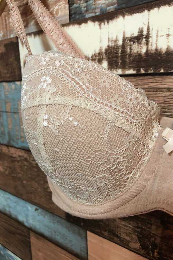 Soutien-gorge rose pâle avec dentelle (32D) seconde main Autres 