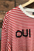 T-shirt court oversized rayé rouge et blanc (l) -H&M - La Penderie du Paradis 🕊