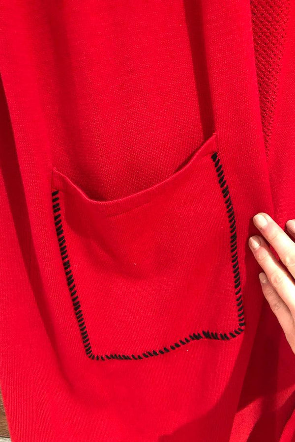 Veste ouverte rouge (m) seconde main Eric Alexandre 